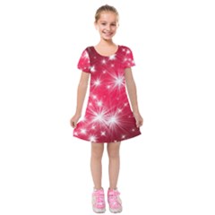 Christmas Star Advent Background Kids  Short Sleeve Velvet Dress by Celenk