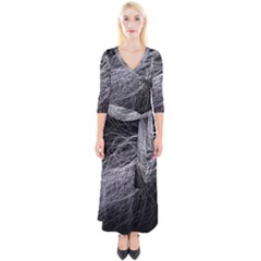 Flash Black Thunderstorm Quarter Sleeve Wrap Maxi Dress