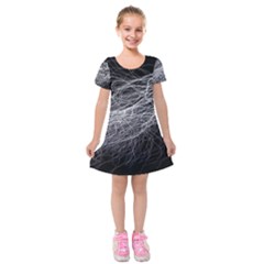 Flash Black Thunderstorm Kids  Short Sleeve Velvet Dress by Celenk