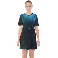 Galaxy Space Universe Astronautics Sixties Short Sleeve Mini Dress