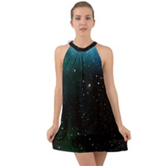 Galaxy Space Universe Astronautics Halter Tie Back Chiffon Dress