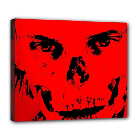 Halloween Face Horror Body Bone Deluxe Canvas 24  X 20   by Celenk