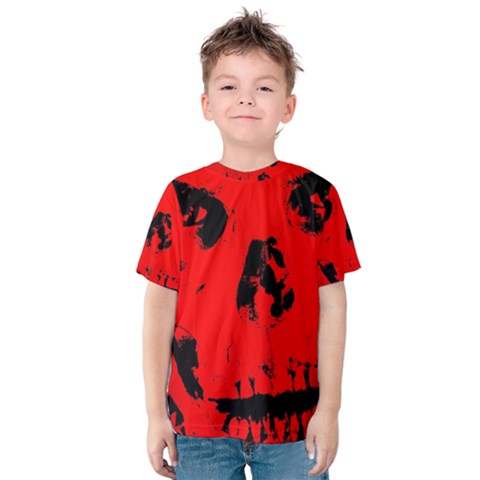 Halloween Face Horror Body Bone Kids  Cotton Tee by Celenk