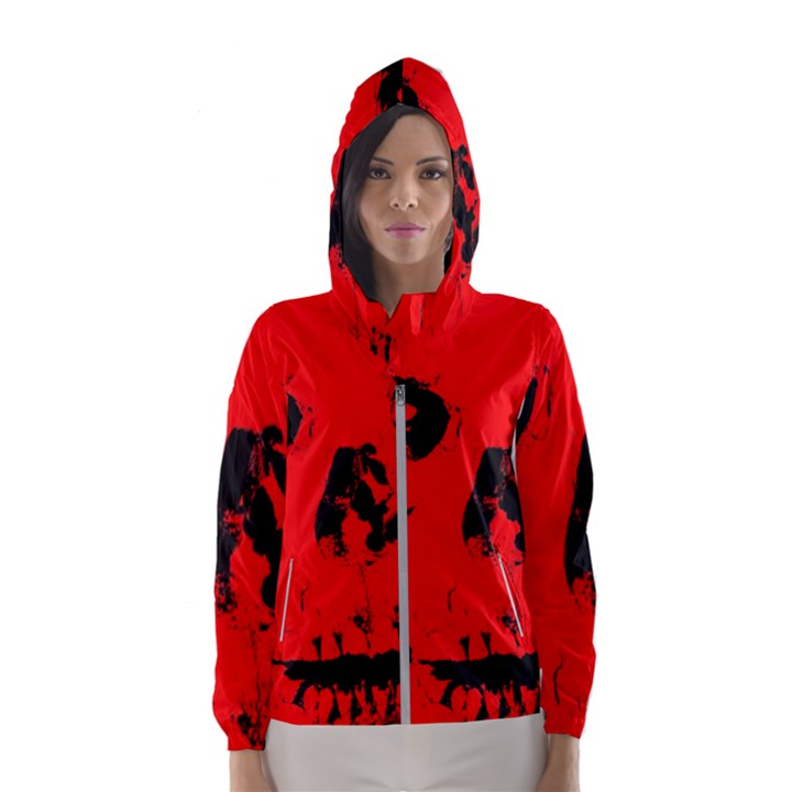 Halloween Face Horror Body Bone Hooded Wind Breaker (Women)