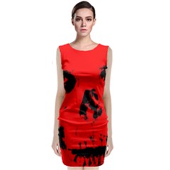 Halloween Face Horror Body Bone Classic Sleeveless Midi Dress by Celenk