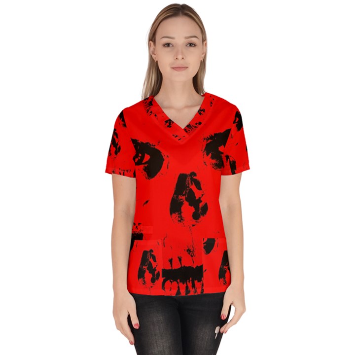 Halloween Face Horror Body Bone Scrub Top