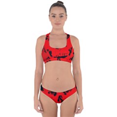 Halloween Face Horror Body Bone Cross Back Hipster Bikini Set