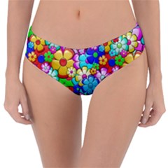 Flowers Ornament Decoration Reversible Classic Bikini Bottoms by Celenk