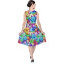 Flowers Ornament Decoration V-Neck Midi Sleeveless Dress  View2