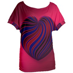 Heart Love Luck Abstract Women s Oversized Tee