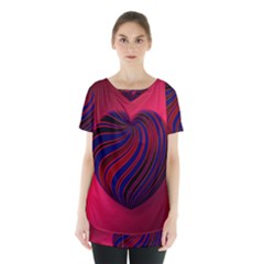 Heart Love Luck Abstract Skirt Hem Sports Top