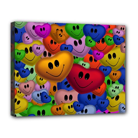 Heart Love Smile Smilie Canvas 14  X 11  by Celenk