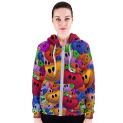 Heart Love Smile Smilie Women s Zipper Hoodie