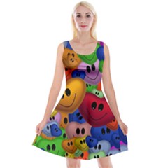 Heart Love Smile Smilie Reversible Velvet Sleeveless Dress