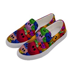 Heart Love Smile Smilie Women s Canvas Slip Ons