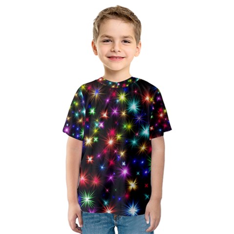 Fireworks Rocket New Year S Day Kids  Sport Mesh Tee by Celenk