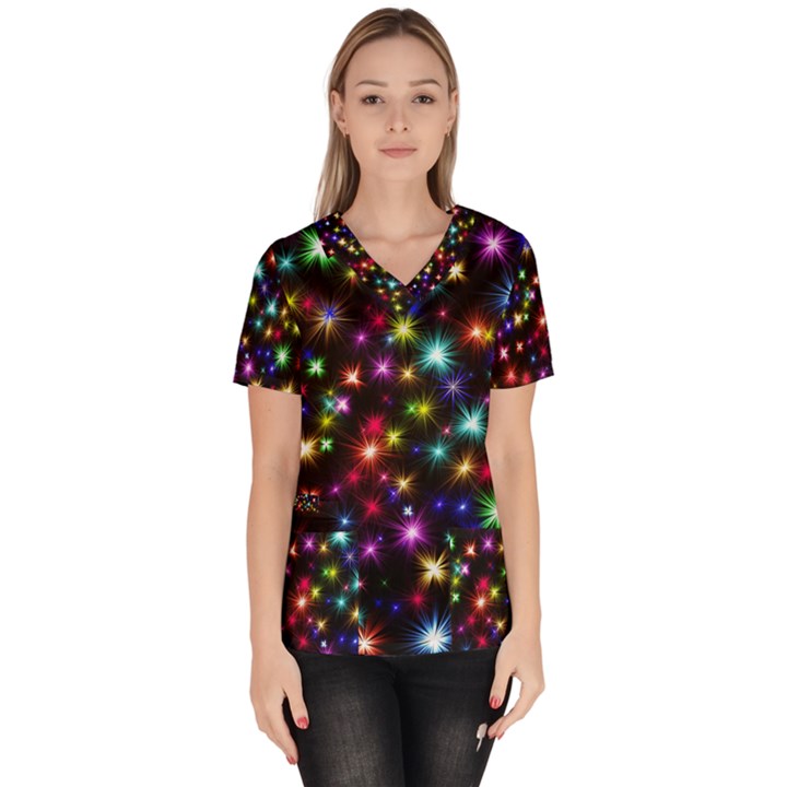 Fireworks Rocket New Year S Day Scrub Top