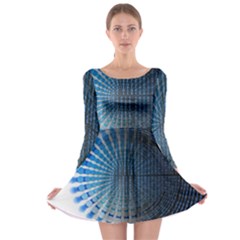 Data Computer Internet Online Long Sleeve Skater Dress by Celenk