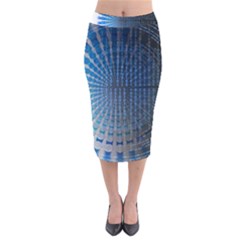 Data Computer Internet Online Velvet Midi Pencil Skirt by Celenk