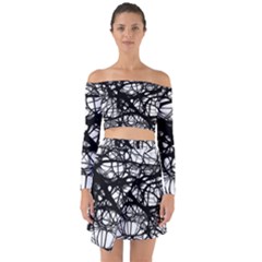 Neurons Brain Cells Brain Structure Off Shoulder Top With Skirt Set