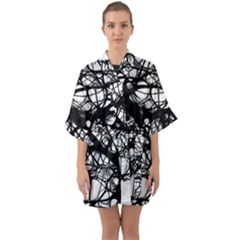 Neurons Brain Cells Brain Structure Quarter Sleeve Kimono Robe