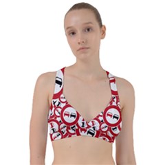 Overtaking Traffic Sign Sweetheart Sports Bra by Celenk