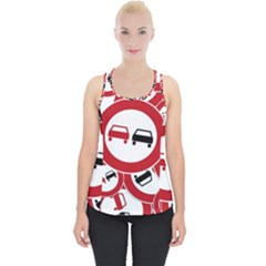 Overtaking Traffic Sign Piece Up Tank Top