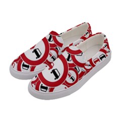 Overtaking Traffic Sign Women s Canvas Slip Ons by Celenk