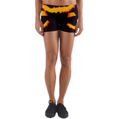 Pumpkin Helloween Face Autumn Yoga Shorts