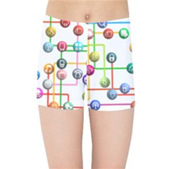 Icon Media Social Network Kids Sports Shorts