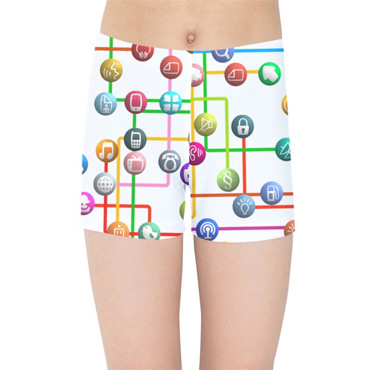 Icon Media Social Network Kids Sports Shorts