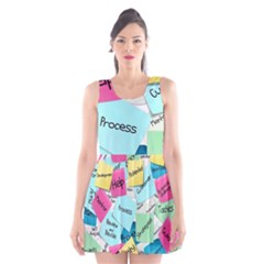 Stickies Post It List Business Scoop Neck Skater Dress by Celenk