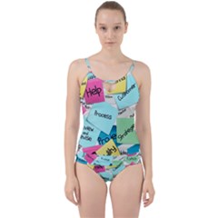 Stickies Post It List Business Cut Out Top Tankini Set