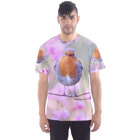 Spring Bird Bird Spring Robin Men s Sports Mesh Tee by Celenk