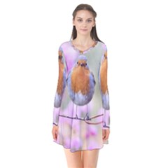 Spring Bird Bird Spring Robin Flare Dress by Celenk