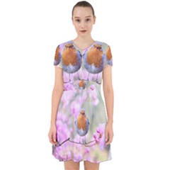 Spring Bird Bird Spring Robin Adorable In Chiffon Dress by Celenk