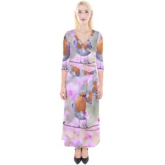 Spring Bird Bird Spring Robin Quarter Sleeve Wrap Maxi Dress