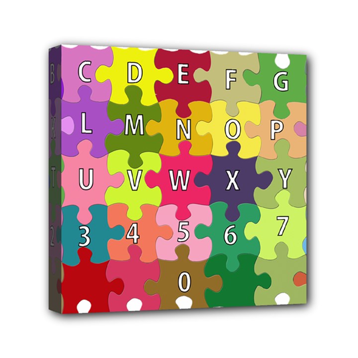 Puzzle Part Letters Abc Education Mini Canvas 6  x 6 