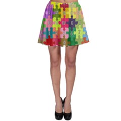 Puzzle Part Letters Abc Education Skater Skirt by Celenk