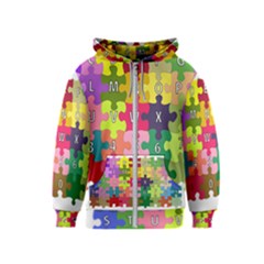 Puzzle Part Letters Abc Education Kids  Zipper Hoodie by Celenk