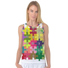 Puzzle Part Letters Abc Education Women s Basketball Tank Top by Celenk