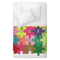 Puzzle Part Letters Abc Education Duvet Cover (single Size) by Celenk