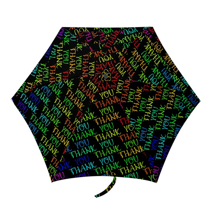 Thank You Font Colorful Word Color Mini Folding Umbrellas