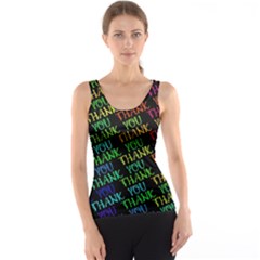 Thank You Font Colorful Word Color Tank Top by Celenk