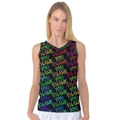 Thank You Font Colorful Word Color Women s Basketball Tank Top by Celenk