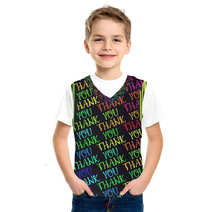 Thank You Font Colorful Word Color Kids  SportsWear