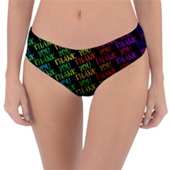 Thank You Font Colorful Word Color Reversible Classic Bikini Bottoms