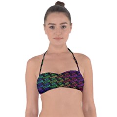 Thank You Font Colorful Word Color Halter Bandeau Bikini Top