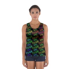 Thank You Font Colorful Word Color Sport Tank Top  by Celenk