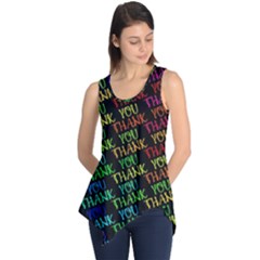 Thank You Font Colorful Word Color Sleeveless Tunic by Celenk